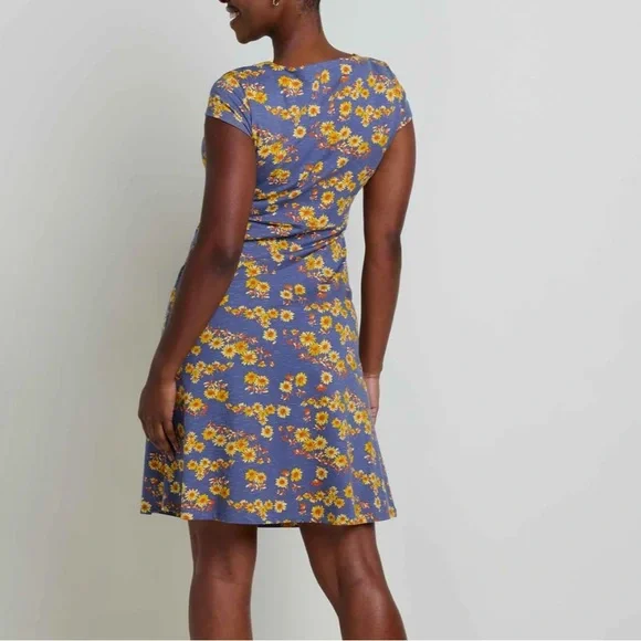 Toad & Co Rosemarie Dress XL Gray and Navy print - Picture 8 of 9